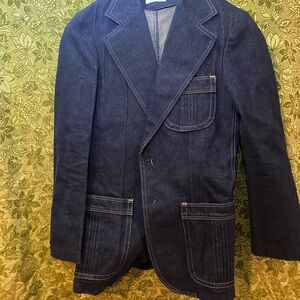 Farah Dark Blue Denim Blazer and matching vest.